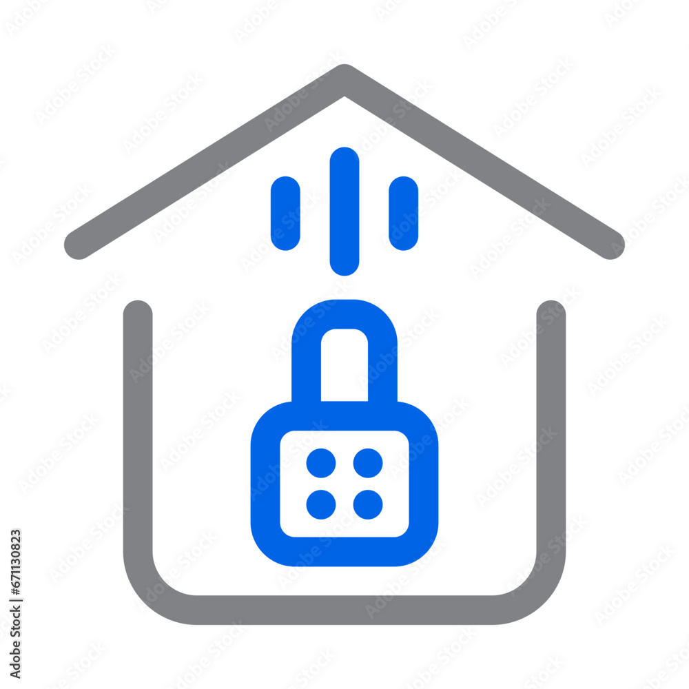 Smart Lock icon with blue line style, perfect for web and presentation etc. Smart Lock icon with blue line style, perfect for web and presentation etc.
