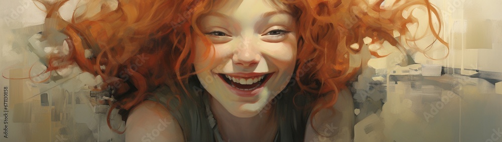 A visage graced by a full smile, cheeks rosy with laughter. A visage graced by a full smile, cheeks rosy with laughter.