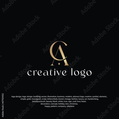 CA luxury logo or AC logo, CA icon, AC logo, modern logo, golden, creative, minimal, icon, 
letter, initials, and monogram logo design, abstract, free vector files