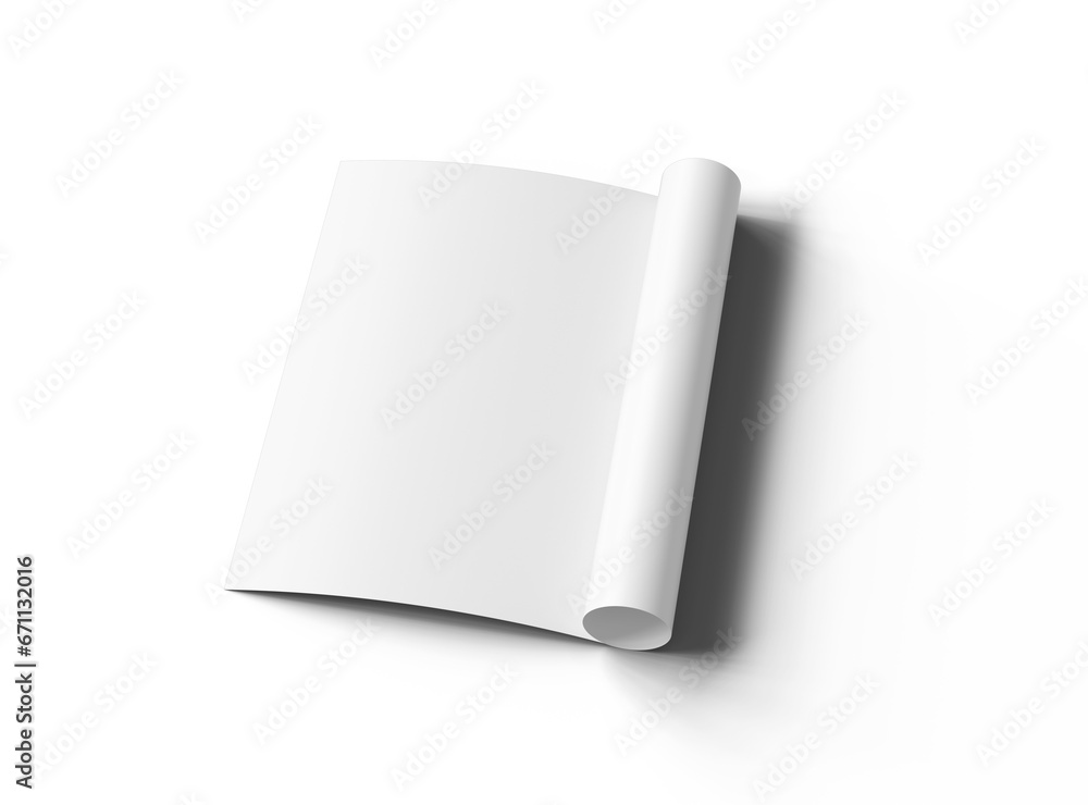 Blank A4 Half Sheet Fold brochure render to present your design. On transparent background Blank A4 Half Sheet Fold brochure render to present your design. On transparent background