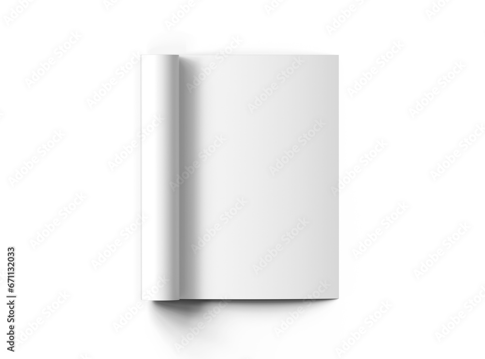 Blank A4 Half Sheet Fold brochure render to present your design. On transparent background Blank A4 Half Sheet Fold brochure render to present your design. On transparent background
