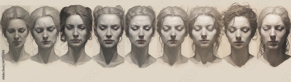 An array of stern faces, each exhibiting degrees of sternness in ascending order. An array of stern faces, each exhibiting degrees of sternness in ascending order.