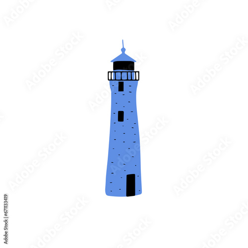 Lighthouse. Coastline architecture building. Beacons with window. Vector illustration photo