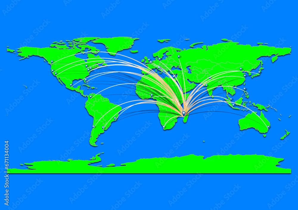 Naklejka premium Maintirano, Madagascar map - Concept map for Maintirano, Madagascar on World map. Suitable for export concepts. File is suitable for digital editing and prints of all sizes.
