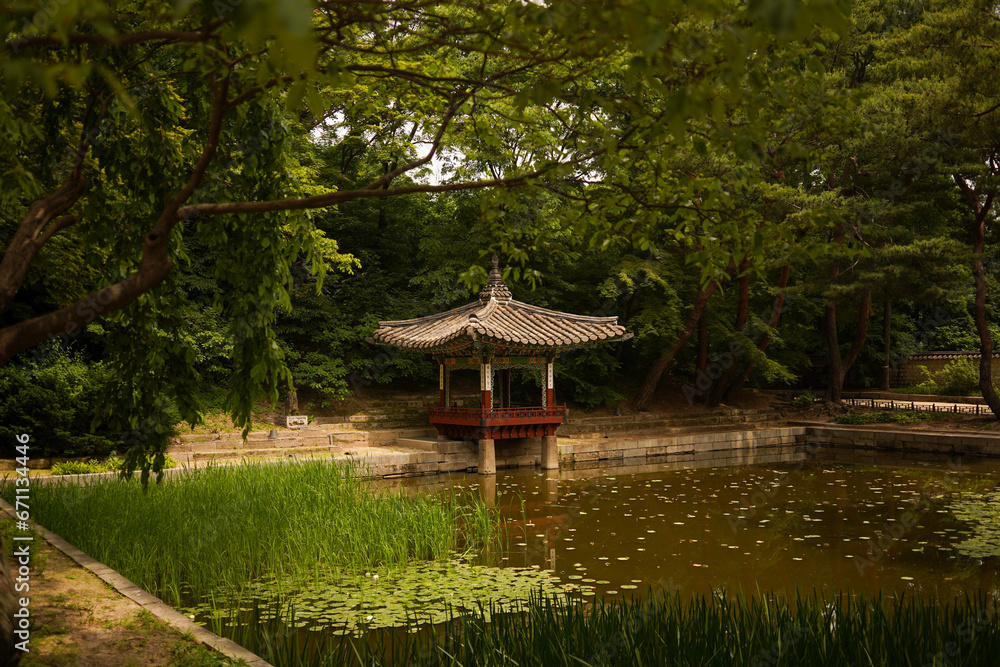 pavilion in the park in Seoul Korea pavilion in the park in Seoul Korea