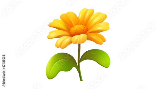 yellow gerber daisy isolated on transparent background cutout photo