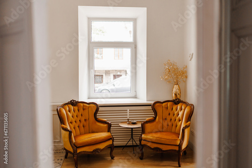 Cozy armchair Interior and home decor concept