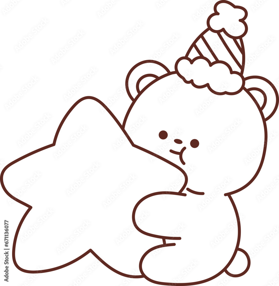 Christmas lines, coloring book elements, cute, super cute cartoons Christmas lines, coloring book elements, cute, super cute cartoons