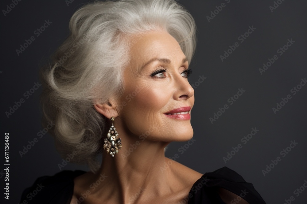 portrait of a beautiful, modern, stylish,self-confident elderly lady radiating elegance and sophistication, the concept of a beautiful old age portrait of a beautiful, modern, stylish,self-confident elderly lady radiating elegance and sophistication, the concept of a beautiful old age