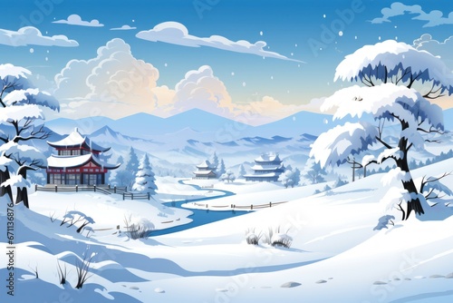 Snow-Covered Landscapes - Generative AI © Sidewaypics