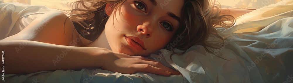 Relaxed eyes, a placid smile, illustrating peaceful contentment. Relaxed eyes, a placid smile, illustrating peaceful contentment.