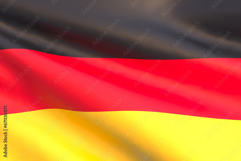 3D render - Germany flag fluttering in the wind 3D render - Germany flag fluttering in the wind