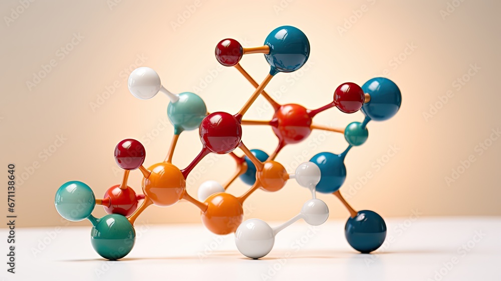 Obraz premium A molecular model showing the structure of compounds, symbolizing the understanding of reaction mechanisms