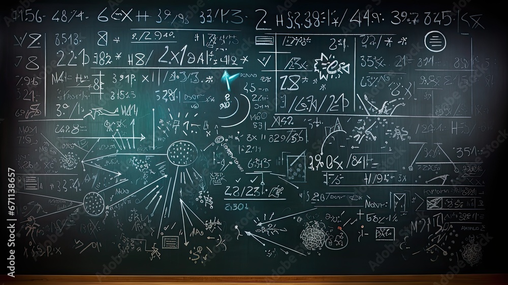 A mathematical formula written on a chalkboard, symbolizing statistical analysis and calculations