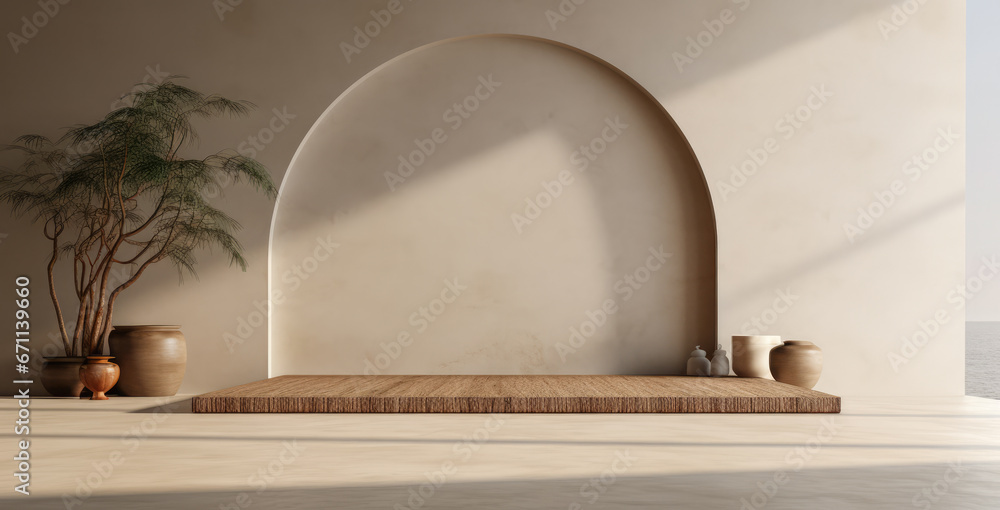 Luxurious empty room with minimal decoration Luxurious empty room with minimal decoration
