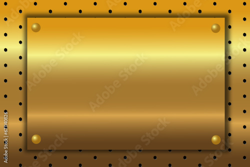 Elegant gold metal frame illustration