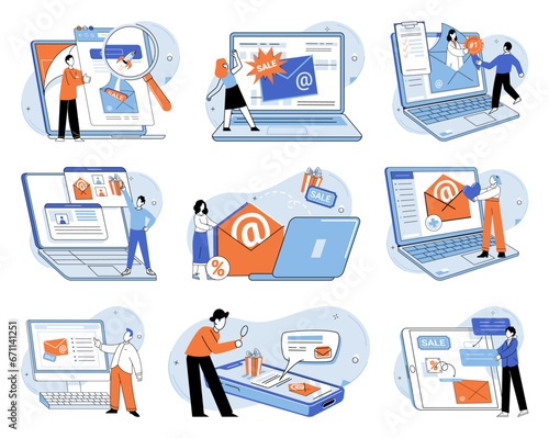 Online advertising vector illustration. Finance plays crucial role in budgeting and allocating resources for online advertising initiatives Economic factors influence effectiveness online advertising