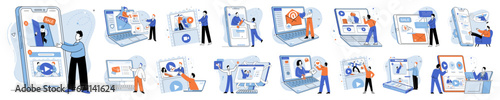 Video marketing vector illustration. Finance plays significant role in determining budget and investment for video marketing initiatives The video marketing metaphor compares impact videos to powerful
