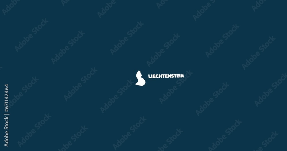 World Map Zoom In To Liechtenstein. Animation in 4K Video. White Liechtenstein Territory On Dark Blue World Map World Map Zoom In To Liechtenstein. Animation in 4K Video. White Liechtenstein Territory On Dark Blue World Map