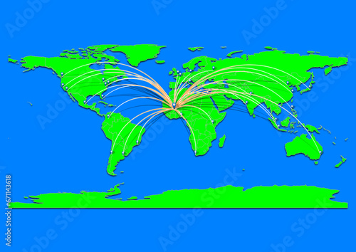 Mopti, Mali map - Concept map for Mopti, Mali on World map. Suitable for export concepts. File is suitable for digital editing and prints of all sizes. photo