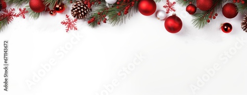 Horizontal Christmas and New Year holiday banner, poster for website, header for website. Christmas background. Xmas festive