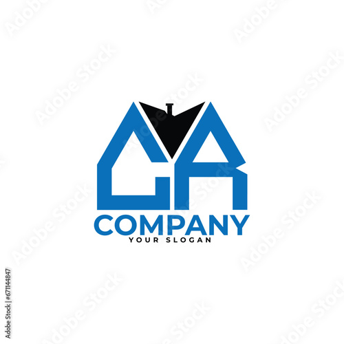 
CR letter creative real estate vector logo design.