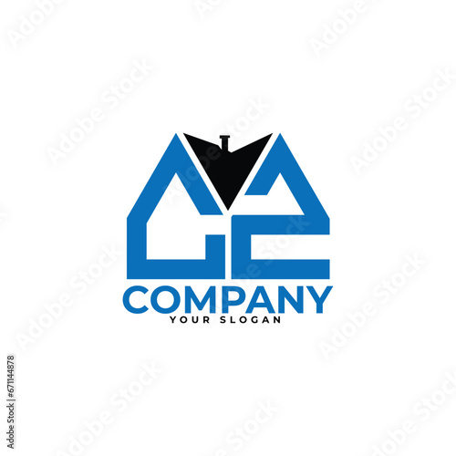 
CZ letter creative real estate vector logo design.