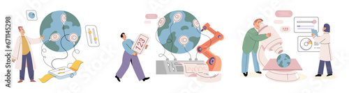 Lab test. Vector illustration. Investigation is critical step in understanding complex phenomena Experimental methods are employed to test scientific theories Scientists are constantly experimenting