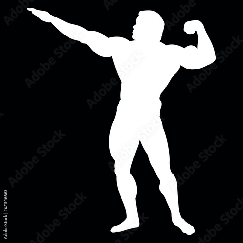 silhouette of a Arnold bodybuilder