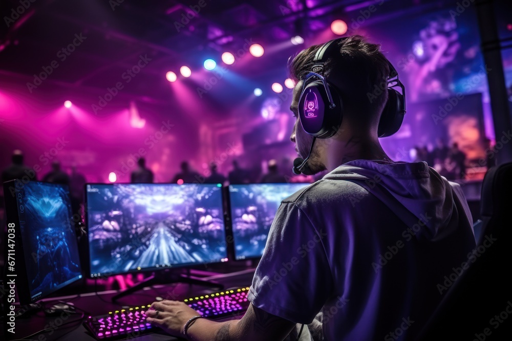 Gamers are playing online in front of the computer with Racing Game Controller. Gamers are playing online in front of the computer with Racing Game Controller.