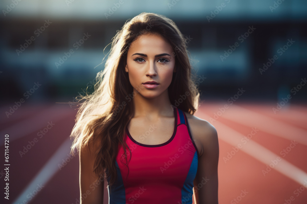 Athletic young woman posing in sports outfit Athletic young woman posing in sports outfit