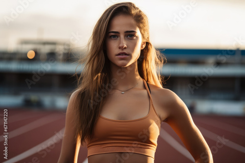 Athletic young woman posing in sports outfit © JuanM