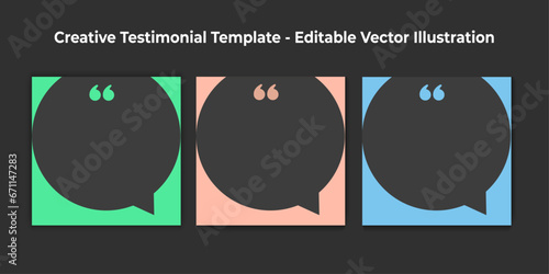 Creative Testimonial Template, Quote , What Our Clients Say , Infographic Template Editable Vector Illustration, Feedback rating template editable vector illustration