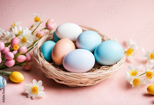 easter eggs in an easter basket - for easter cards and more