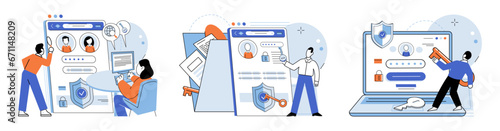 Account login. Vector illustration. To access your account, you need to log in using your login credentials Protecting your account with strong password is crucial for security Before granting access