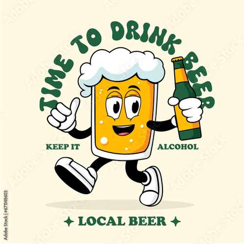 MASCOT BEER WALKING GRAB BOTTLE