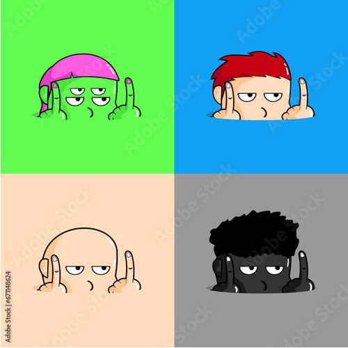STICKER HUMAN TAUNTING 4 VARIAN COLOR