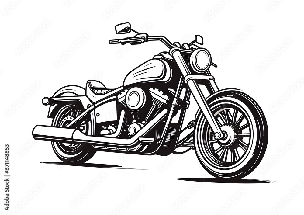 motorcycle on a white background