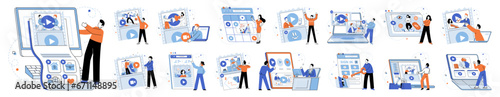 Video marketing vector illustration. A well defined strategy is crucial for maximizing impact and success video marketing campaigns The video marketing concept revolves around leveraging videos