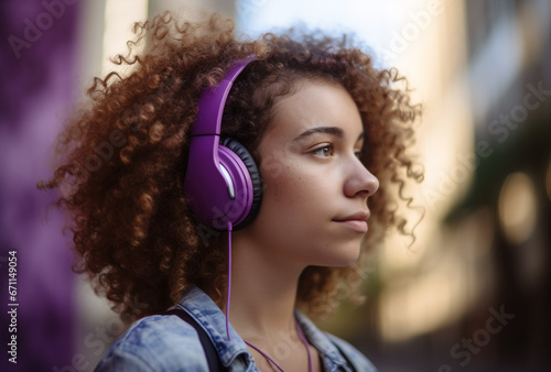 woman listening to music