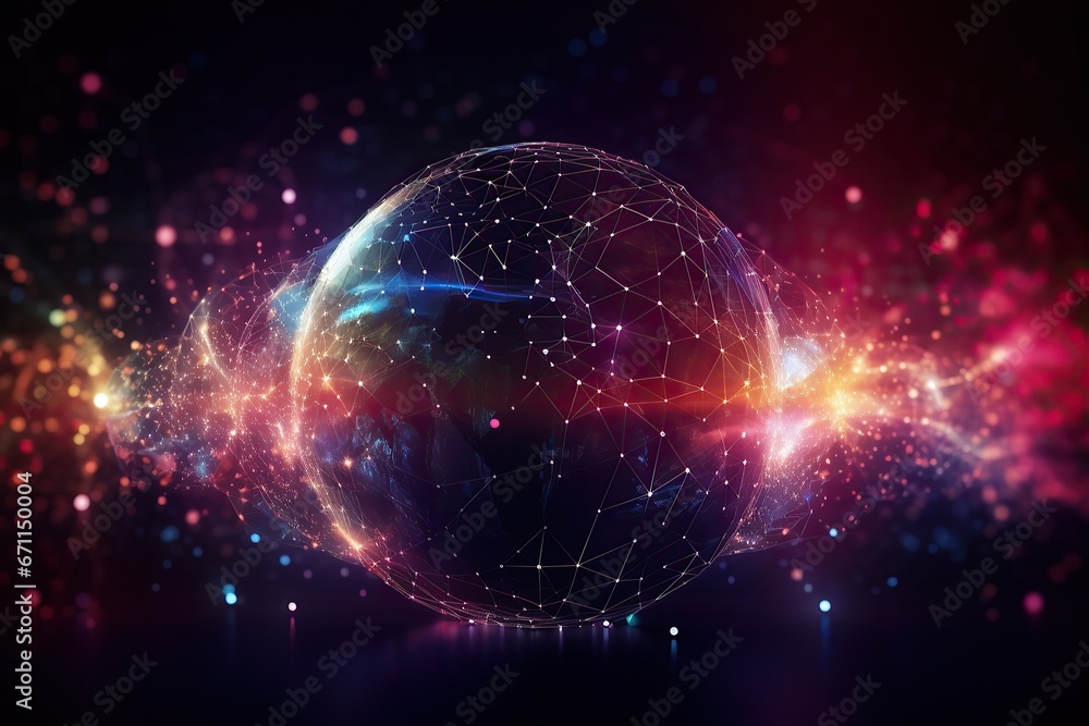 Big data abstract background with planet Earth. Futuristic technology network concept. Global database visualization. Big data abstract background with planet Earth. Futuristic technology network concept. Global database visualization.