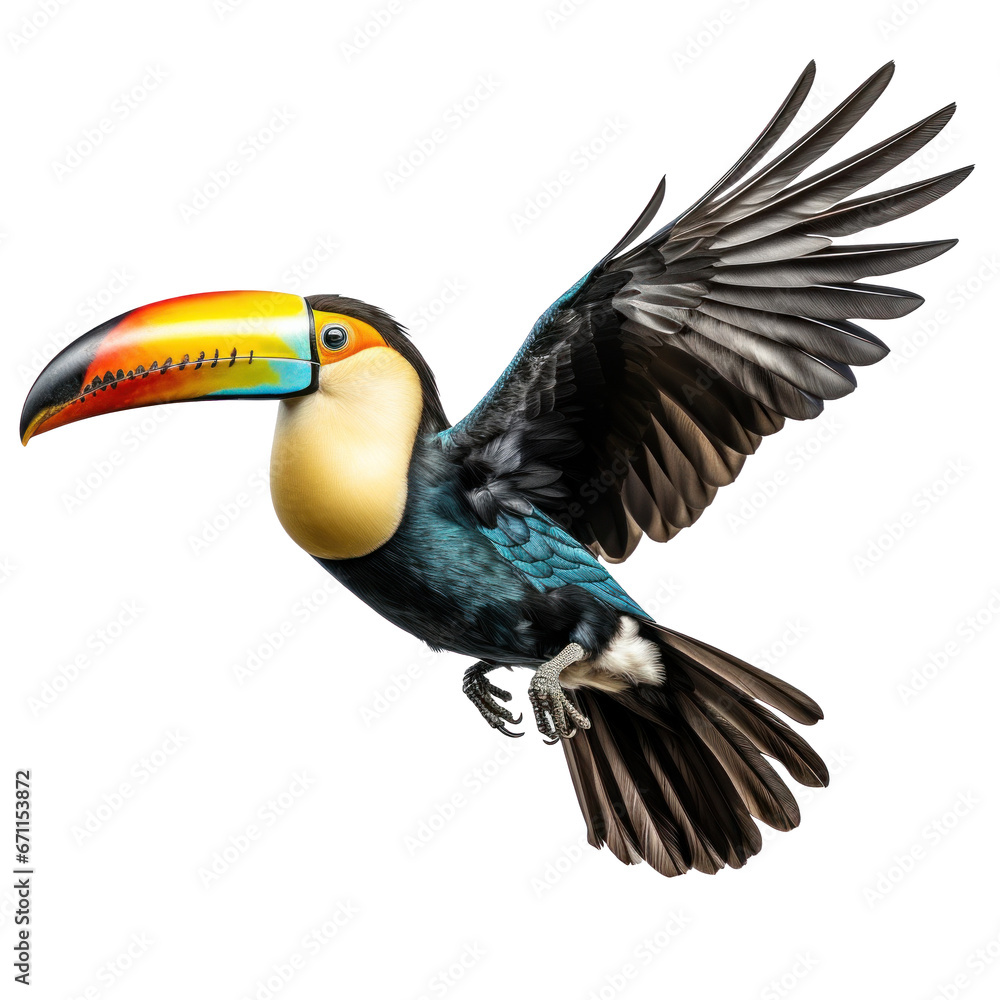Fototapeta premium a flying toucan isolated