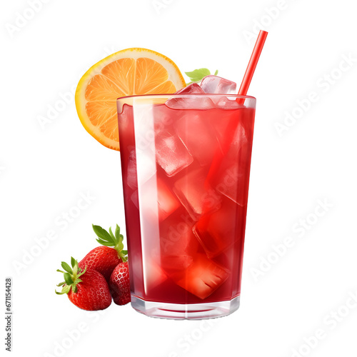 Fruit Punch Mocktail, isolated on white