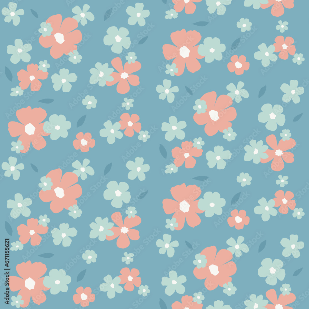 Pink and blue flower pattern design Pink and blue flower pattern design