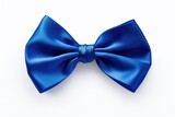 A blue bow tie on a white background