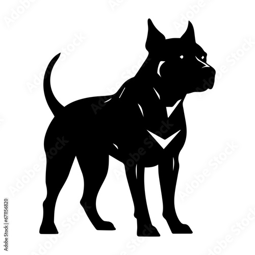 American pit bull Dog Vector Silhouette  Generative AI.