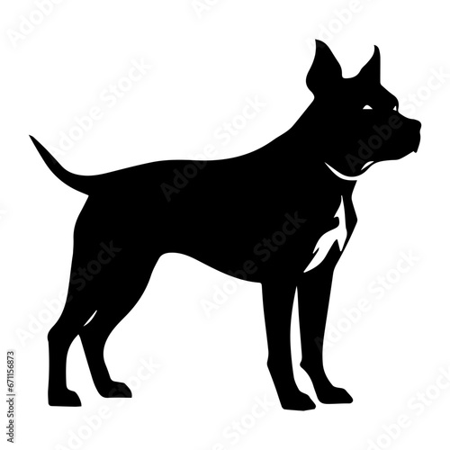 American pit bull Dog Vector Silhouette  Generative AI.