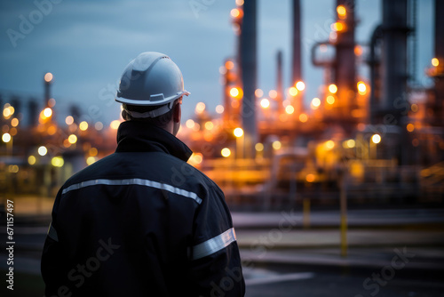 Safety Watch: Worker at the Oil Plant © Andrii 