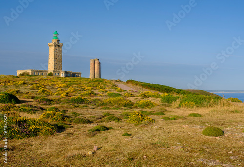 the lighthouse of Cap Fr  hel  a peninsula in C  tes-d Armor  in northern Brittany  France