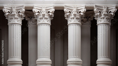 Education and democracy concept. Four marble pillars and steps background. photo